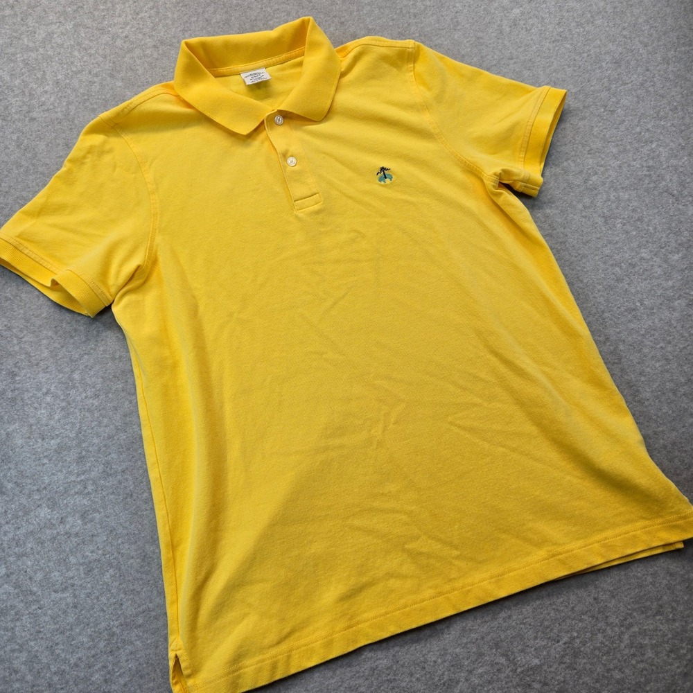 Brooks Brothers Men Slim Fit Supima Cotton Polo Shirt Yellow Large Golden Fleece